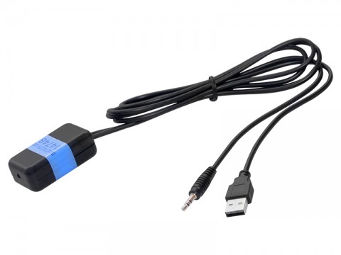 Automobilinis Bluetooth adapteris AUX IN su maitinimu per USB 